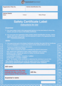 roadworthy certificate