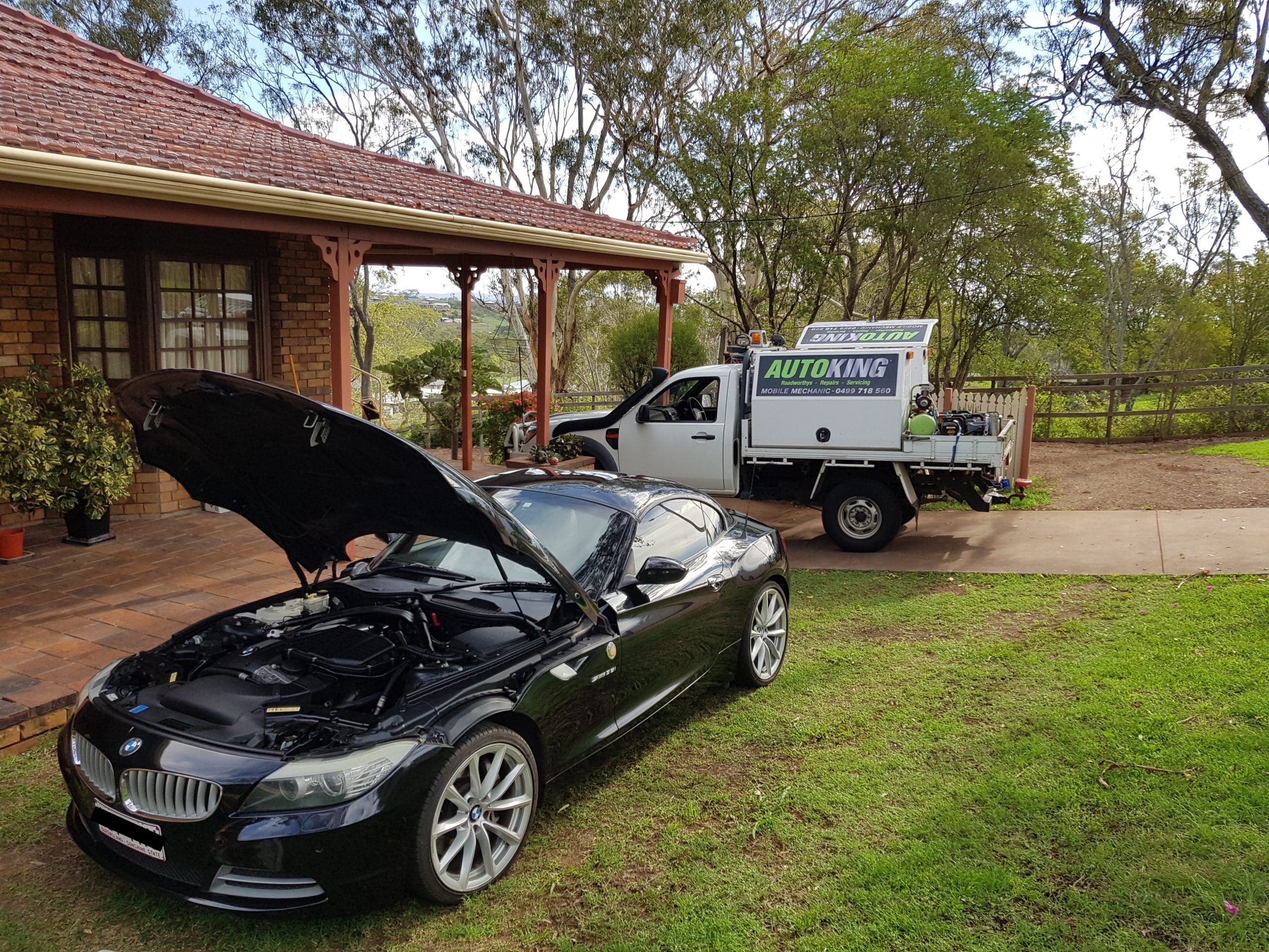 servicing car